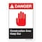 Signmission ANSI Danger, 3.5" Height, 5" Width, Decal, 3.5" H, 5" W, Landscape, Construction Area Keep Out OS-DS-D-35-L-19819 - alternate 1